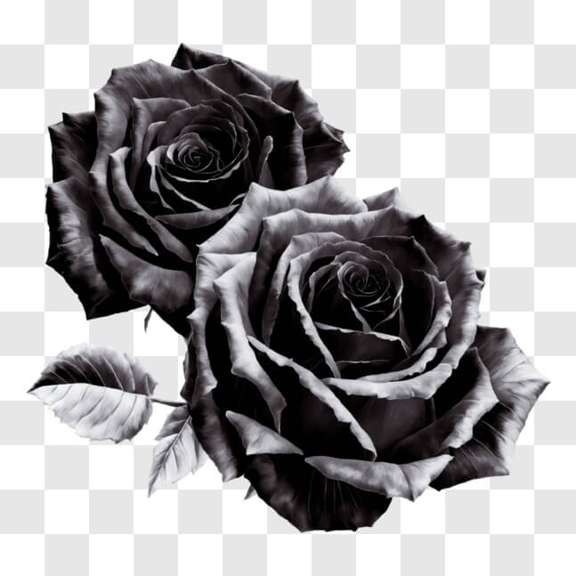 Download Elegant Black and White Rose Arrangement PNG Online - Creative ...