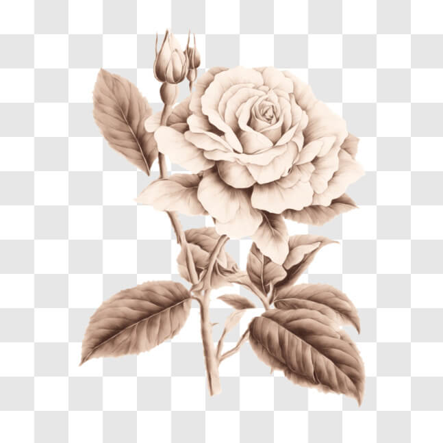 Download Beautiful White Rose with Brown Leaves PNG Online - Creative ...