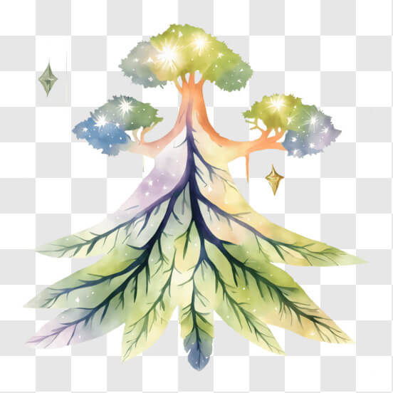 Colorful Tree with Stars Cartoons Colorful Tree with Stars Cartoons thumbnail