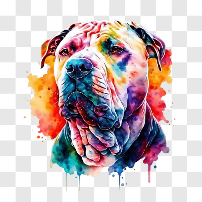 Download Colorful Dog Painting - Puppy Love Series PNG Online ...