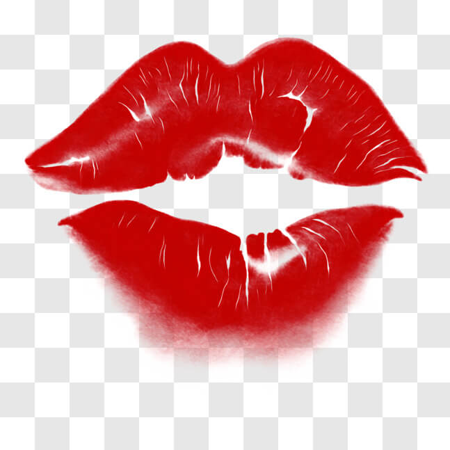 Download Red Lipstick with White Streaks on Lips PNG Online Creative