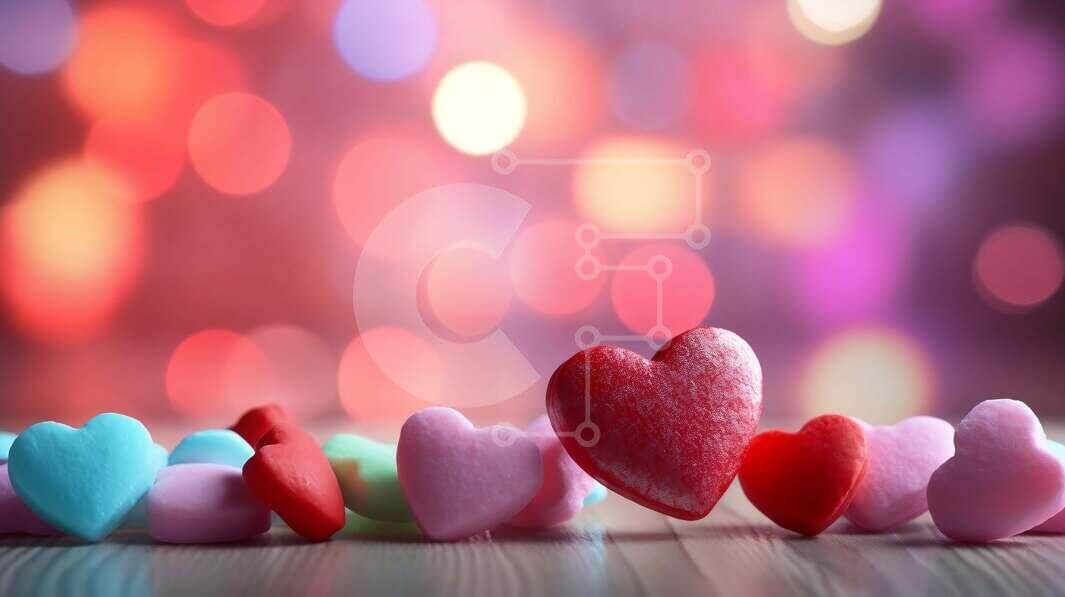 Colorful HeartShaped Candy Canes for Special Occasions stock photo