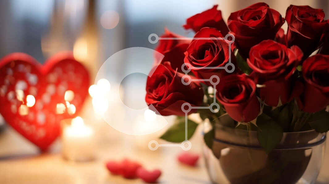 Download Romantic Valentine's Day Celebration with Red Roses and Hearts ...