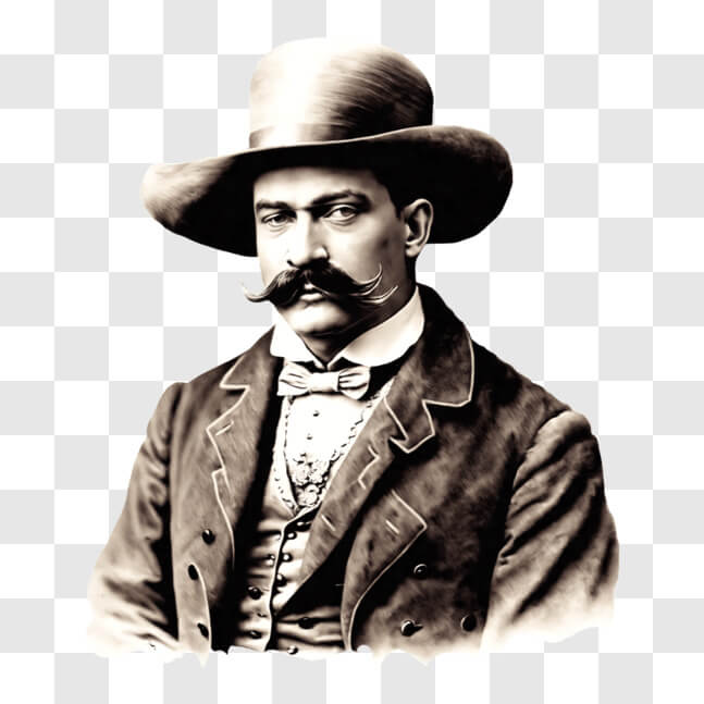 Download Vintage Portrait of a Man in a Suit and Hat PNGs Online ...