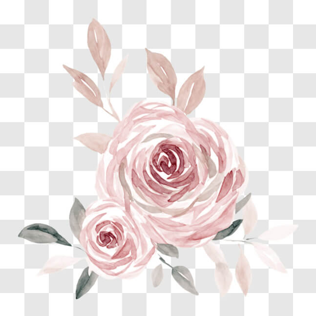 Download Decorative Pink Roses On A Black Background Png Online 