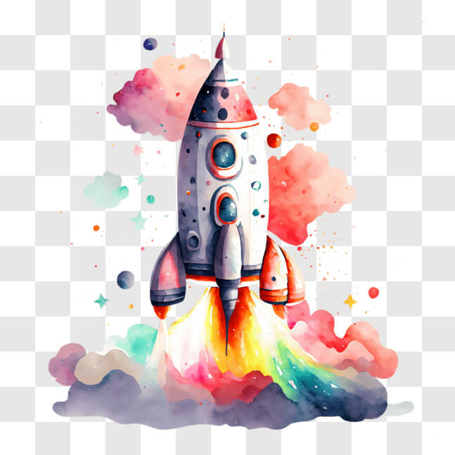 Royalty Free Rocketship Download Rocket ship flying through the clouds - Space exploration and ...