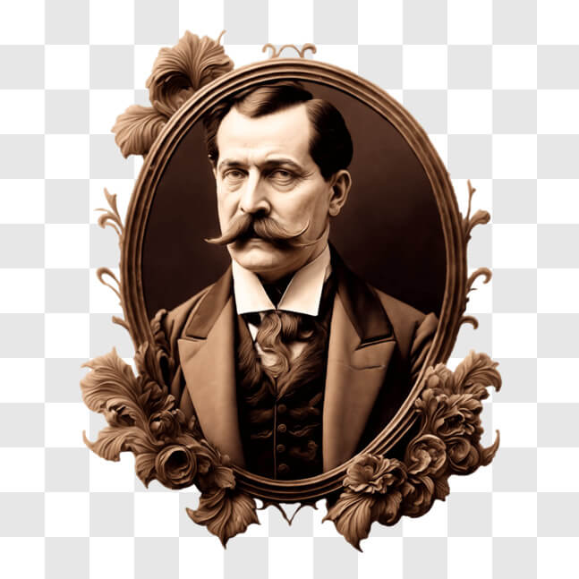 Download Vintage Black and White Portrait of Man in Formal Attire PNGs ...