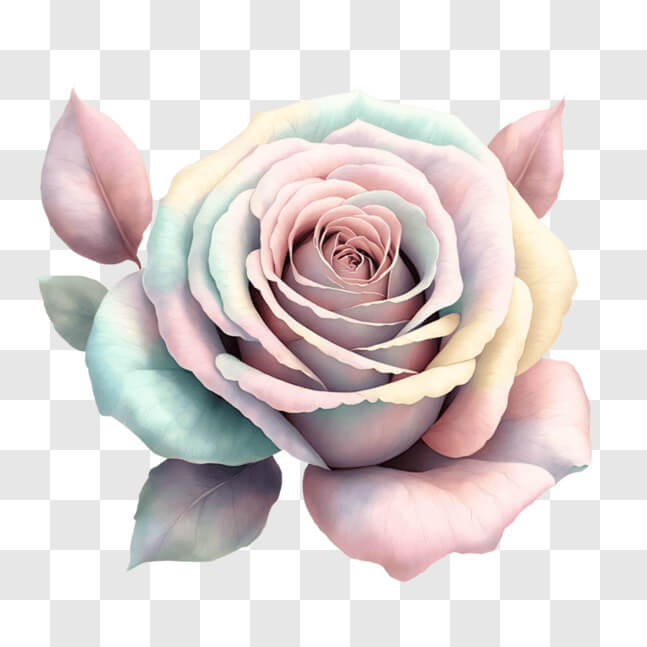 Download Pink and Pastel Rose with Leaves - Art and Decor PNGs Online ...