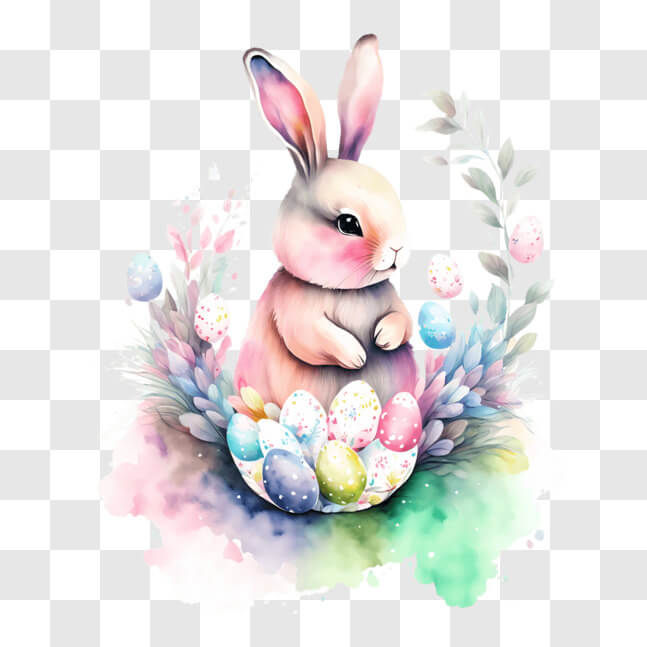 Download Watercolor Bunny in Easter Egg - Holiday Decor Inspiration PNG ...