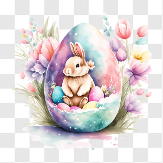 Download White Bunny and Colorful Easter Eggs for Easter Celebration ...
