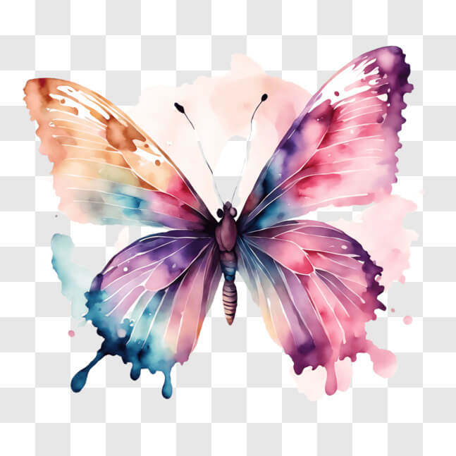 Download Vibrant Butterfly on Black Background PNG Online - Creative ...