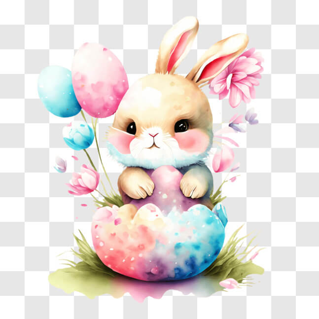Download Spring Easter Bunny Decoration PNG Online - Creative Fabrica