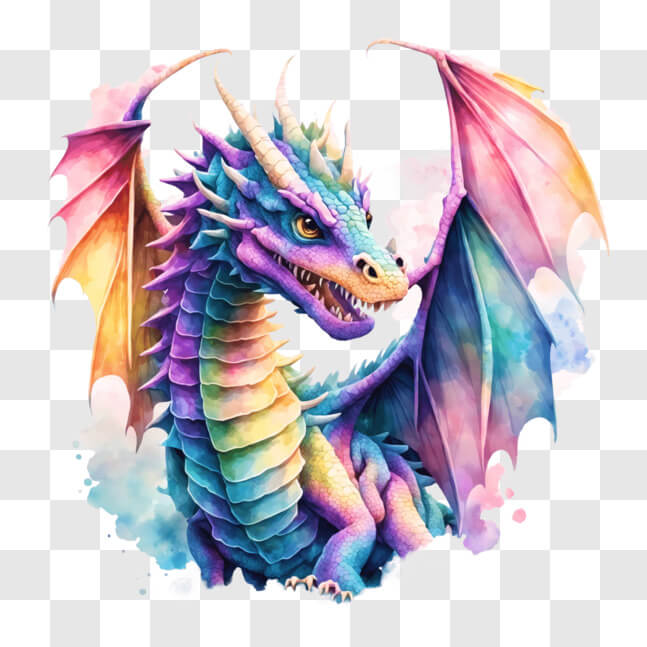 Download Colorful Dragon Fantasy Creature Design PNGs Online - Creative ...