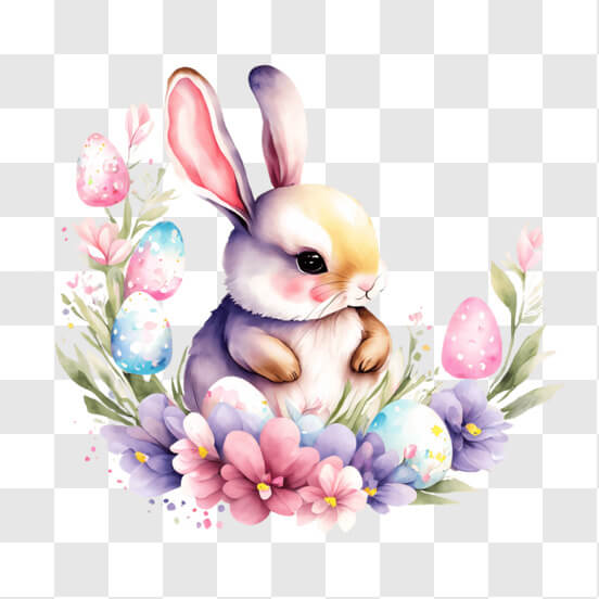 Download Watercolor Bunny Easter Egg Decor PNG Online - Creative Fabrica