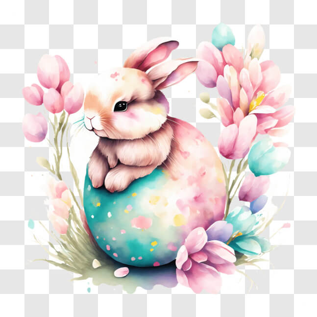 Download Colorful Easter Bunny Painting PNG Online - Creative Fabrica