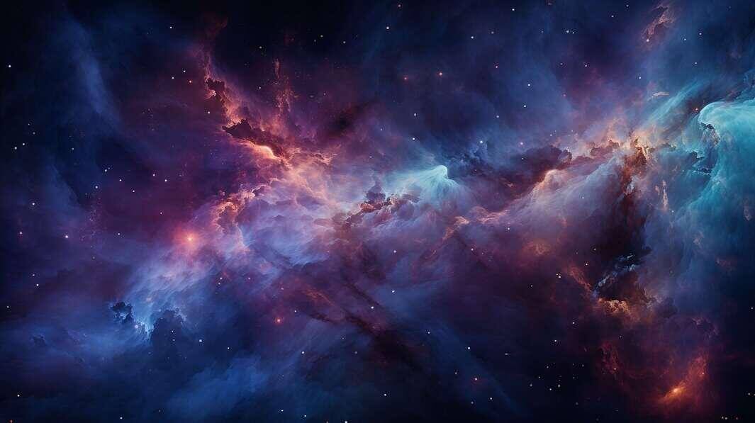 Download Nebula in Space with Blue, Purple, and Red Stars Wallpaper ...