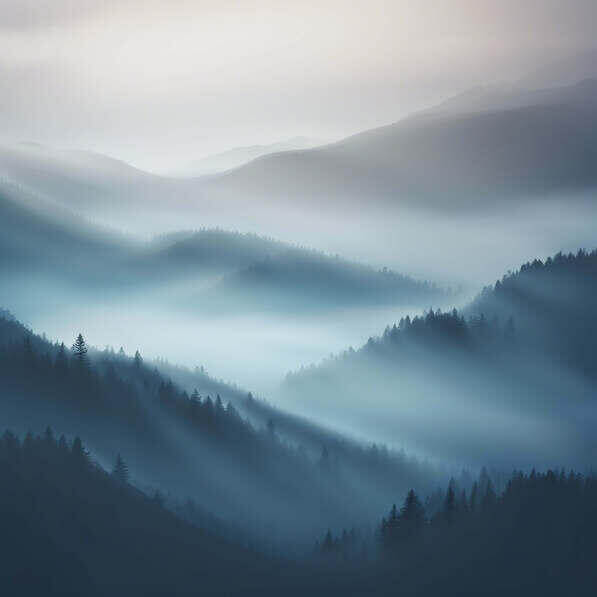 Download Foggy Mountain Landscape with Trees and Mist Backgrounds ...