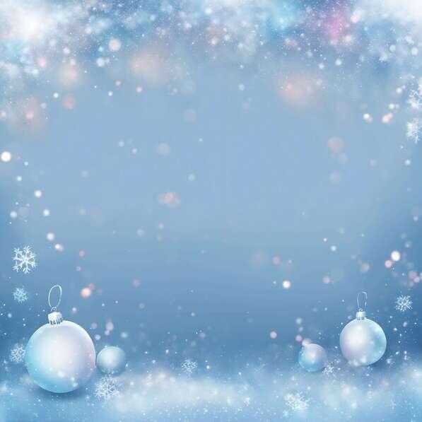 Download Festive Blue Background with Snowflakes and Christmas Balls ...