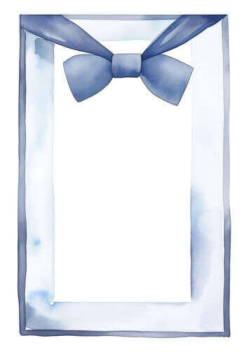 Blue Bow Tied Frame for Photos and Artwork Sketches thumbnail