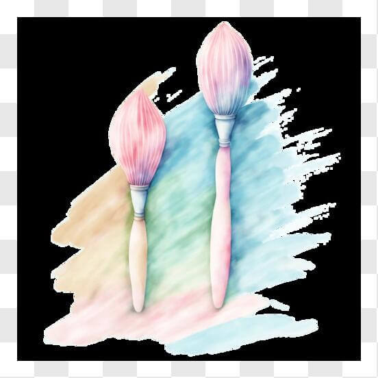 Download Colorful Watercolor Paint Brushes for Artistic Projects PNG