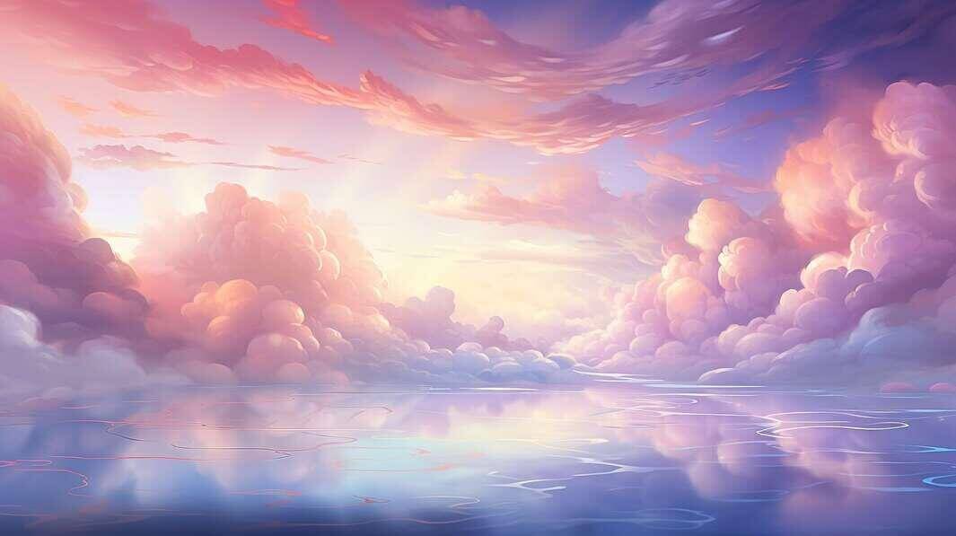 Download Colorful Abstract Painting of Floating Clouds in the Sky ...