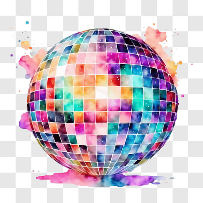 Download Colorful Disco Ball with Paint Splashes PNGs Online - Creative ...