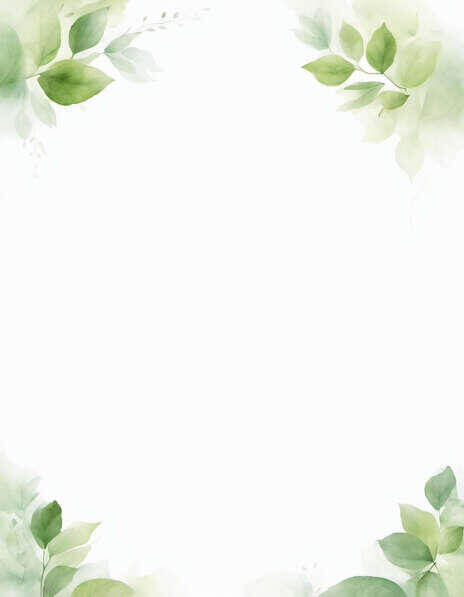 Download Watercolor Green Leaves Frame on White Background Backgrounds ...