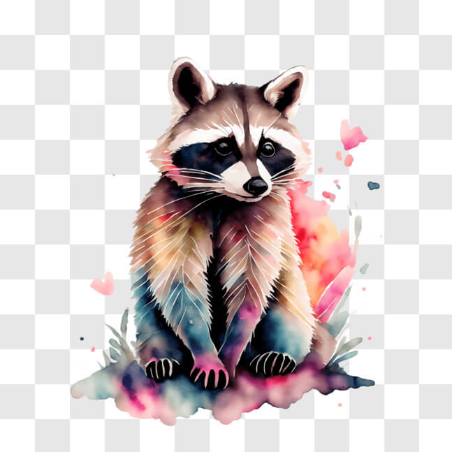 Colorful Raccoon Download Colorful Raccoon with Hearts PNGs Online - Creative Fabrica