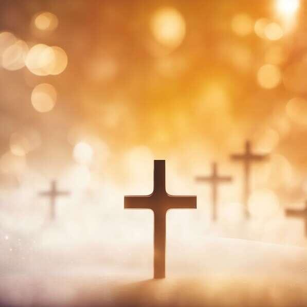 Download Wooden Crosses in Autumn Setting with Bokeh Lights Backgrounds ...