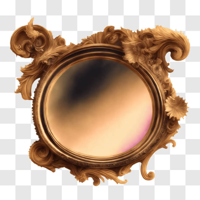 Download Ornate Gold Mirror for Decorative Purposes PNG Online ...