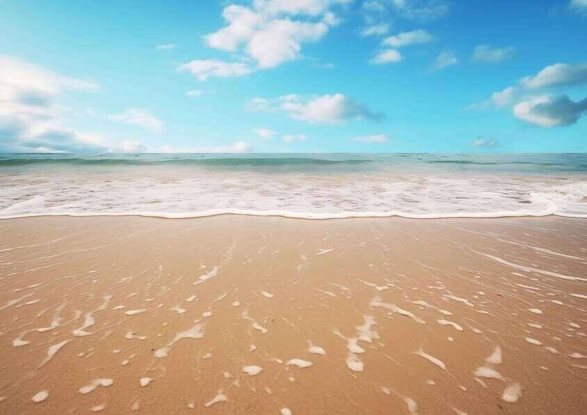 Download Sandy Beach with Waves and Clouds Backgrounds Online ...