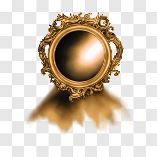 Download Ornate Gold Mirror with Intricate Details PNG Online ...