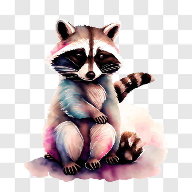 Colorful Raccoon Download Colorful Raccoon Sitting on the Ground PNGs Online - Creative ...