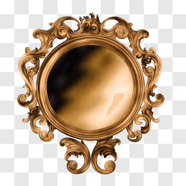 Download Elegant Ornate Gold Mirror for Interior Design PNG Online ...