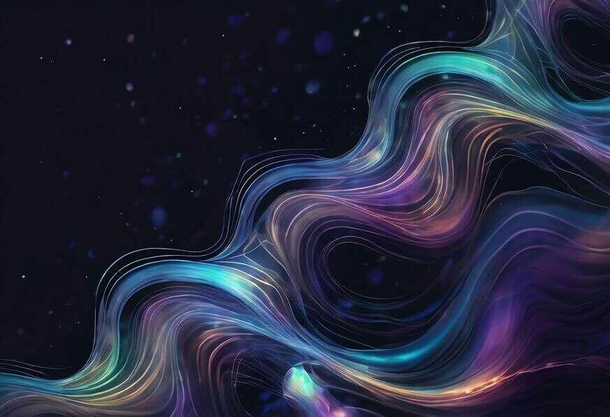 Download Colorful Abstract Waves and Swirls on a Dark Background ...