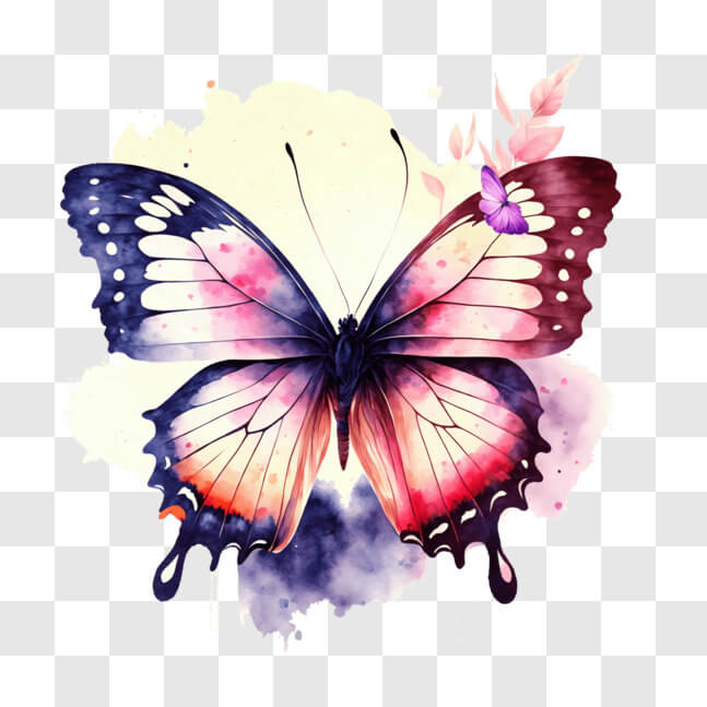 Download Colorful Butterfly in Watercolor Painting PNG Online ...
