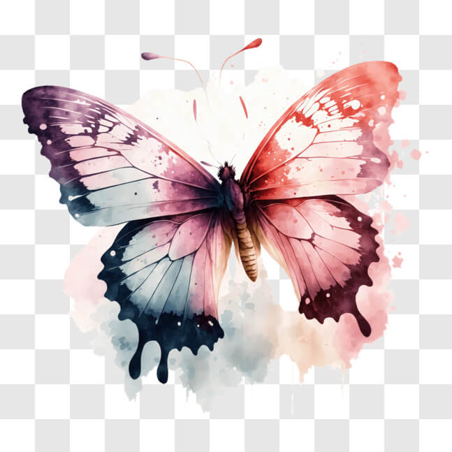 Download Beautiful Butterfly with Vibrant Paint Splashes PNG Online ...