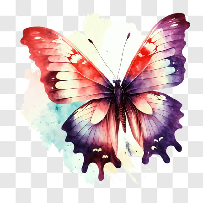 Download Colorful Butterfly on Paint Splashes PNG Online - Creative Fabrica