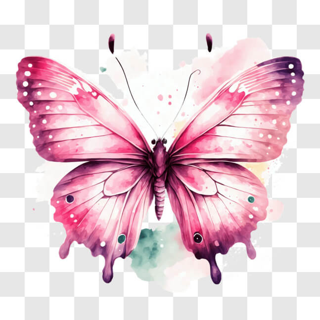 Download Beautiful Pink Butterfly Artwork PNG Online - Creative Fabrica