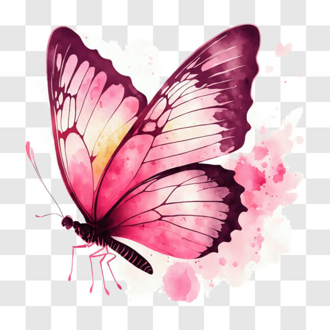 Download Pink Butterfly on Abstract Black Background PNG Online ...