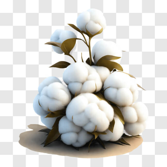 Download White Cotton Plant on a Sunny Day PNG Online - Creative Fabrica