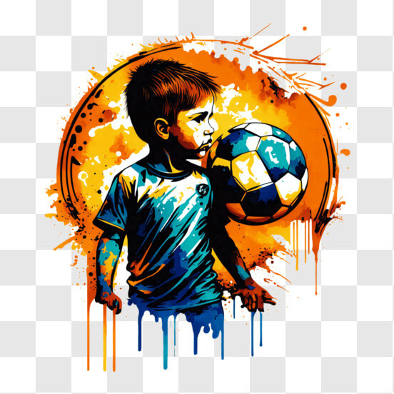 Young Boy Playing with Orange Soccer Ball Patterns Young Boy Playing with Orange Soccer Ball Patterns thumbnail