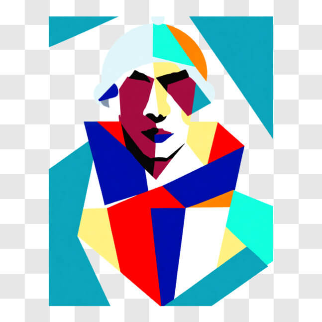 Download Abstract Painting of a Man's Face with Geometric Shapes and ...