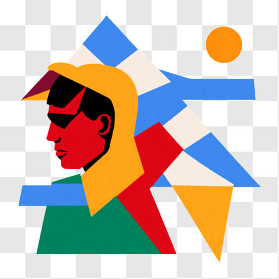 Download Colorful Geometric Shapes Surrounding a Man's Head PNGs Online ...