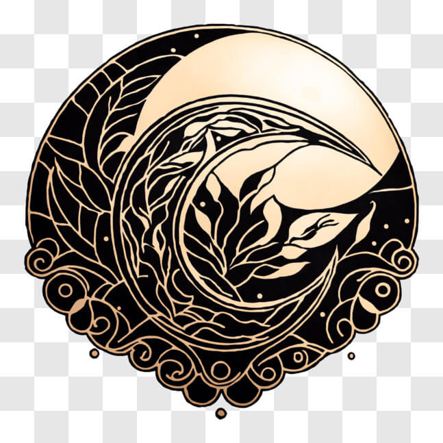 Download Celtic Crescent Moon Artwork PNG Online Creative Fabrica