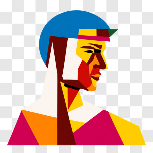Download Abstract Art - Colorful Geometric Shapes Depicting Man's Head ...