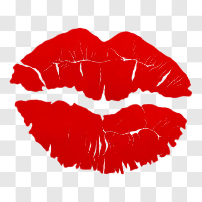 Download Red Lips in the shape of an upsidedown heart PNGs Online