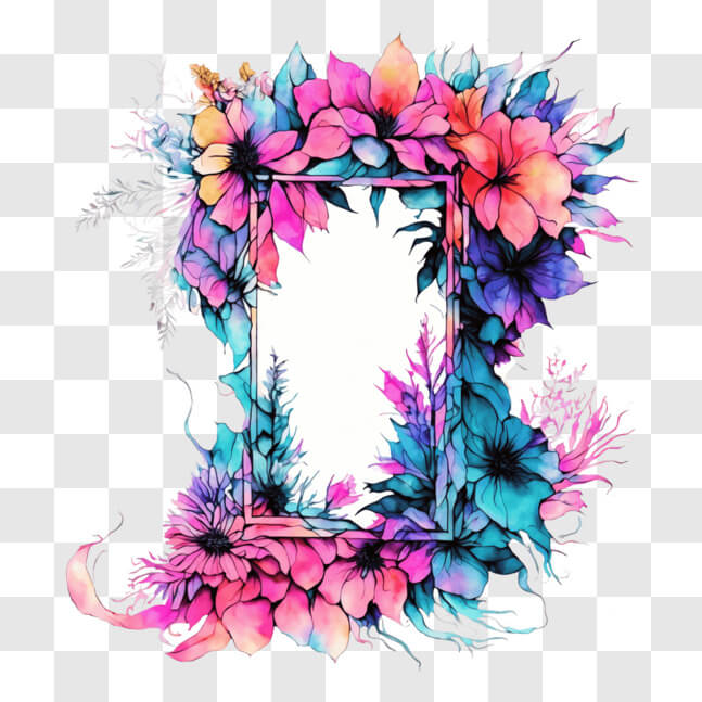 Download Colorful Flower Frame for Photos and Decor PNGs Online ...