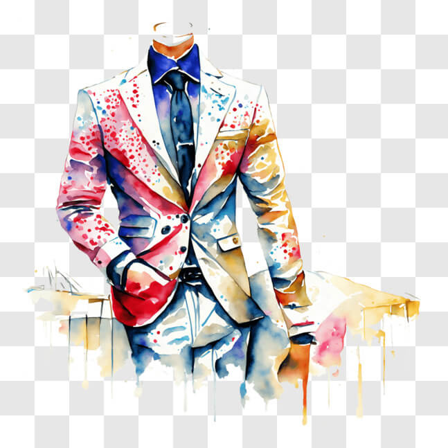 Download Fashionable Man with Colorful Paint Splashes PNG Online ...