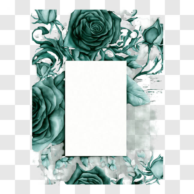 Download Green Rose Frame with Empty Space PNGs Online - Creative Fabrica